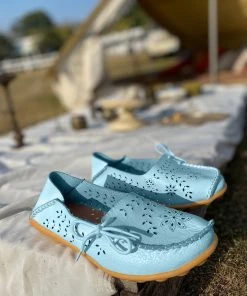 ATC Side Tie Laser Cut Round-Toe Loafers - MAMA LOVE