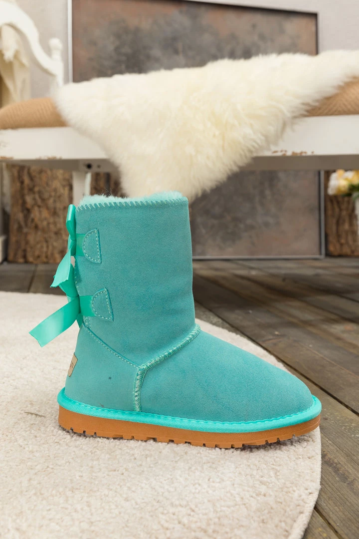 XH SMAIBULUN UGG™ | Back Ribbon Double-Bow Suede Boots 4 XH SMAIBULUN UGG™ | Back Ribbon Double-Bow Suede Boots