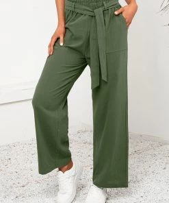 YBL Smaibulun Doll | Diza Tie-Waist Wide-Leg Linen Pants New In Clothing