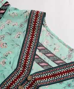 BFZY Smaibulun | Light Green Floral Print Button Front V-Neck Midi Dress New In Clothing 11 BFZY Smaibulun | Light Green Floral Print Button Front V-Neck Midi Dress New In Clothing