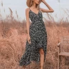 BFZY New In Clothing Smaibulun | Black Floral V-Neck Sleeveless Midi Dress