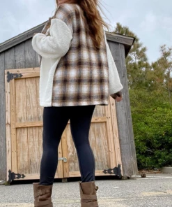 YBL New In Clothing Smaibulun Doll | Yellow Plaid-Contrast Pocket Button-Up Jacket