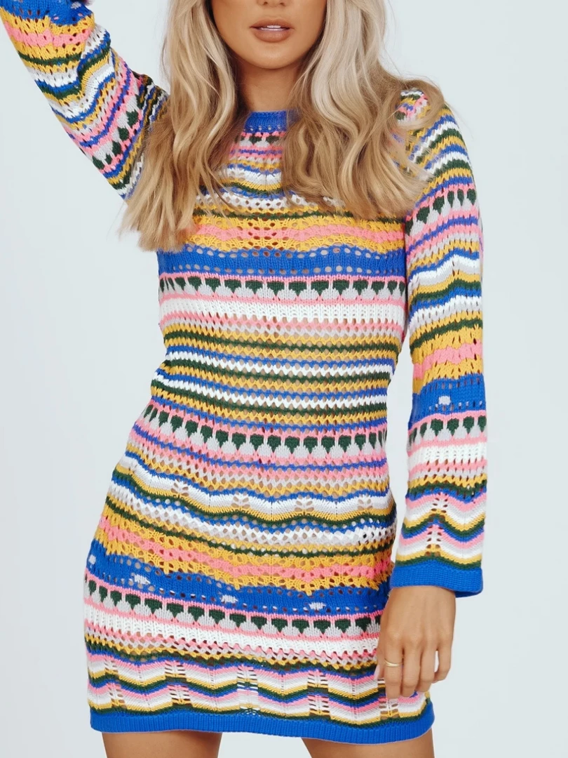 MY Smaibulun Doll | Zig Zag Crochet Knit Dress - Blue 3 MY Smaibulun Doll | Zig Zag Crochet Knit Dress - Blue