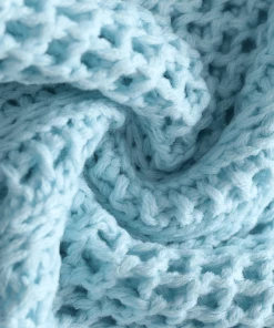 MY New In Clothing Smaibulun | Hollow Out Crochet Knit Top - Blue