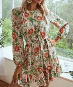 BFZY New In Clothing Smaibulun | Pink Floral Long Sleeve Shift Dress 10 BFZY New In Clothing Smaibulun | Pink Floral Long Sleeve Shift Dress