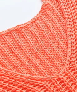 MY New In Clothing Smaibulun | Batwing Sleeve Low V-Neck Sweater - Orange 8 MY New In Clothing Smaibulun | Batwing Sleeve Low V-Neck Sweater - Orange