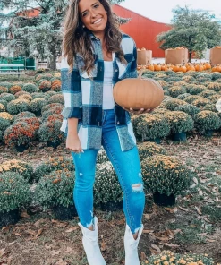 YBL New In Clothing Smaibulun | Plaid Double-Pocket Button-Up Shirt