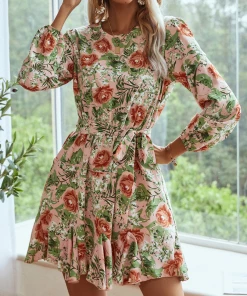 BFZY New In Clothing Smaibulun | Pink Floral Long Sleeve Shift Dress 11 BFZY New In Clothing Smaibulun | Pink Floral Long Sleeve Shift Dress