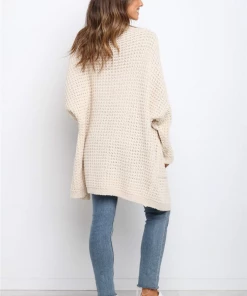 MY Smaibulun | Knit Pocket Open-Front Longline Cardigan - Cream New In Clothing