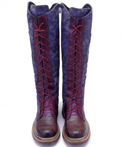 Soffia | Genuine Leather Galaxy Purple Printed Tie-Accent Boho High Knee Boots NEW ARRIVALS 17 Soffia | Genuine Leather Galaxy Purple Printed Tie-Accent Boho High Knee Boots NEW ARRIVALS