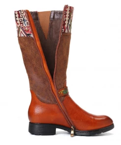 Soffia | Genuine Leather Geometry Printed Tie-Accent Boho Knee High Boots NEW ARRIVALS 10 Soffia | Genuine Leather Geometry Printed Tie-Accent Boho Knee High Boots NEW ARRIVALS