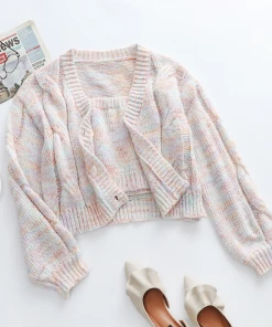 MY Smaibulun | Braid Sleeve Knit Cardigan Set - Purple 11 MY Smaibulun | Braid Sleeve Knit Cardigan Set - Purple