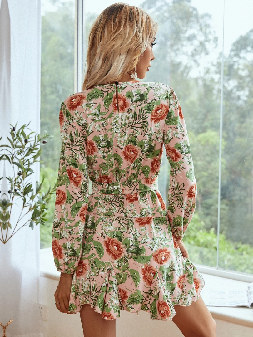 BFZY New In Clothing Smaibulun | Pink Floral Long Sleeve Shift Dress 7 BFZY New In Clothing Smaibulun | Pink Floral Long Sleeve Shift Dress