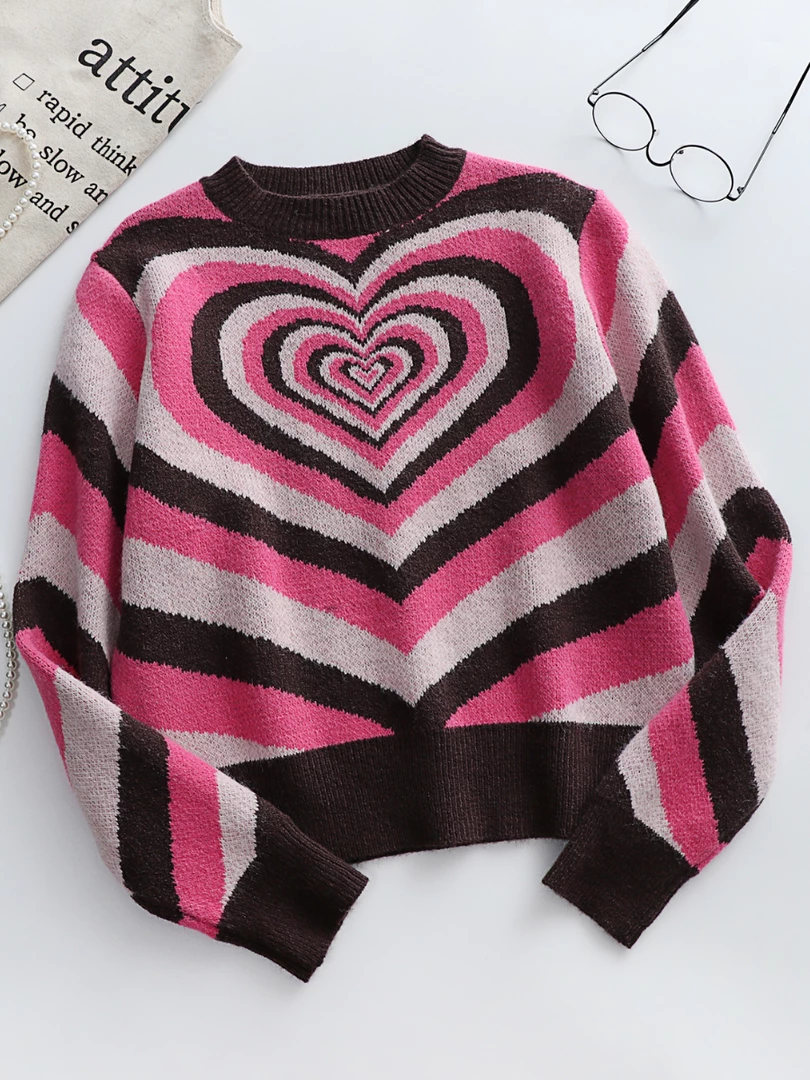 MY Smaibulun | Brown Pink Heart Ring Knit Top 6 MY Smaibulun | Brown Pink Heart Ring Knit Top