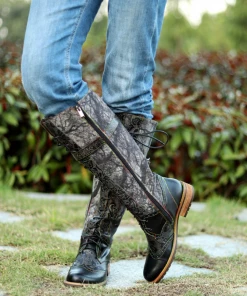 Soffia | Genuine Leather Black Forest Tie-Accent Boho High Boots Knee Boots 13 Soffia | Genuine Leather Black Forest Tie-Accent Boho High Boots Knee Boots