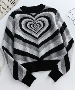 MY Smaibulun | Black Grey Heart Ring Knit Top New In Clothing 11 MY Smaibulun | Black Grey Heart Ring Knit Top New In Clothing