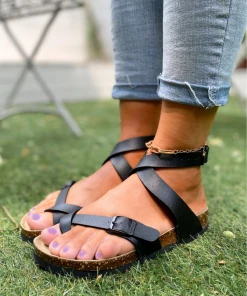 New In Shoes Crisscross Wrap Buckle-up Strapes Ankle Sandals - Smaibulun