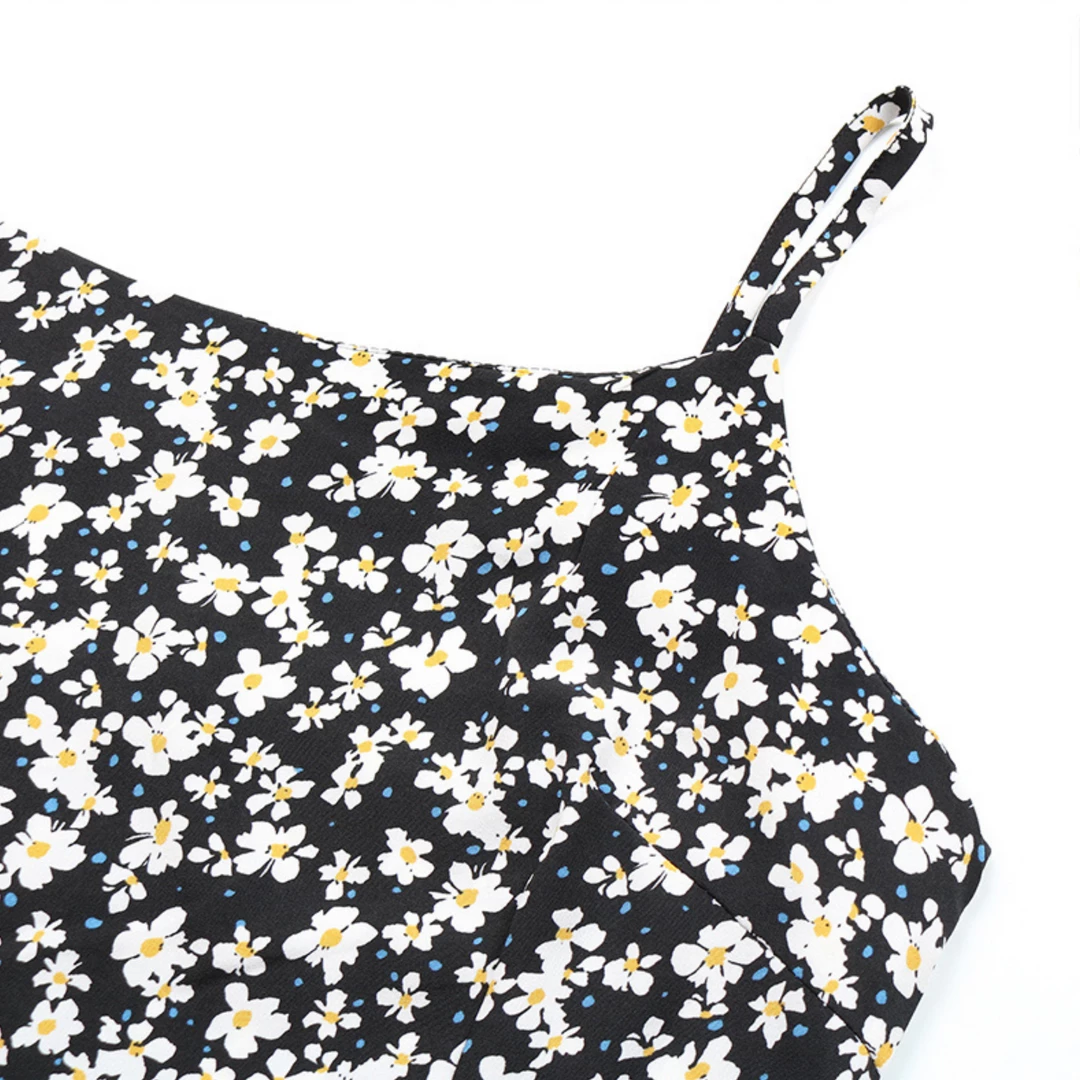 BFZY New In Clothing Smaibulun | Black Floral Sleeveless Midi Dress 6 BFZY New In Clothing Smaibulun | Black Floral Sleeveless Midi Dress