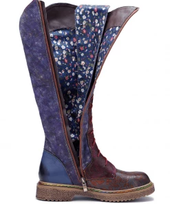 Soffia | Genuine Leather Galaxy Purple Printed Tie-Accent Boho High Knee Boots NEW ARRIVALS 16 Soffia | Genuine Leather Galaxy Purple Printed Tie-Accent Boho High Knee Boots NEW ARRIVALS