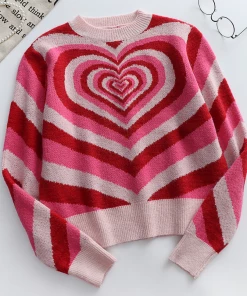 MY Smaibulun Doll | Red Pink Heart Ring Knit Top New In Clothing 8 MY Smaibulun Doll | Red Pink Heart Ring Knit Top New In Clothing