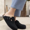 Maibulun | Buckle Suede Classic Black Clogs New In Shoes