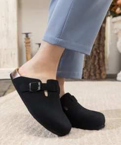 Maibulun | Buckle Suede Classic Black Clogs New In Shoes