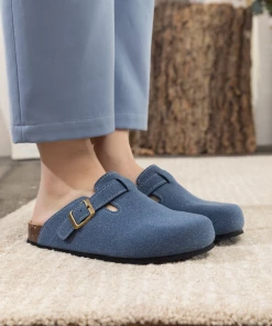 Maibulun | Buckle Suede Classic Navy Clogs New In Shoes