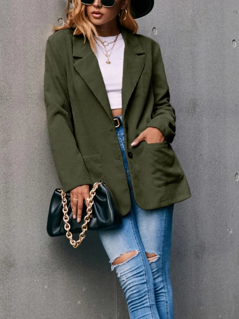 YBL Smaibulun | Corduroy Casual Jacket - Army Green New In Clothing 1 YBL Smaibulun | Corduroy Casual Jacket - Army Green New In Clothing