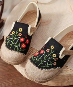 TC Blossom Daisy Embroidered Round Toe Espadrilles - Cactus Rose New In Shoes