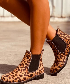 HT New In Shoes En Bloom | Studded Leopard Chelsea Boots