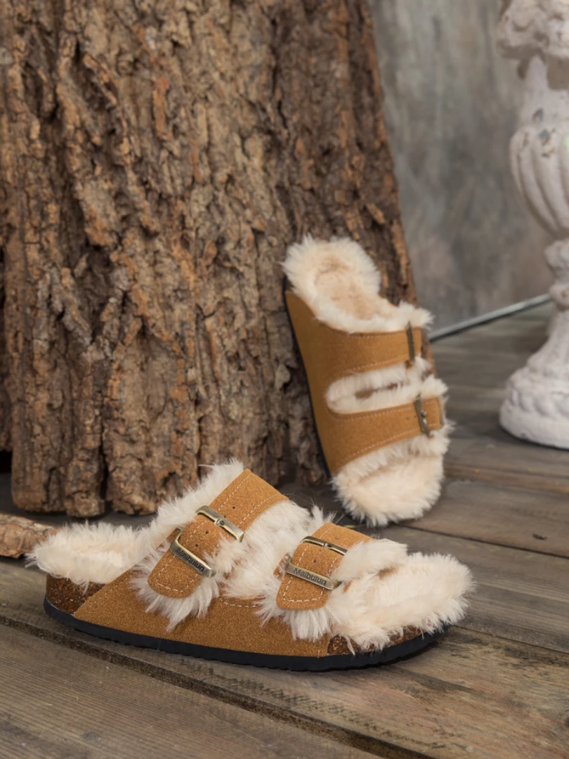 Maibulun | Plush Insole Dual-Strap Brown Sandals Slide Shoes New In Shoes 1 Maibulun | Plush Insole Dual-Strap Brown Sandals Slide Shoes New In Shoes