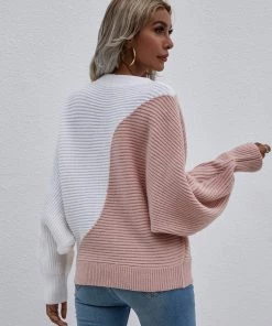 MY New In Clothing Smaibulun | GRANIA Batwing Sleeve Block Color Knit Sweater