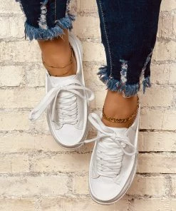 HT EN BLOOM | RUBY TOE CAP SNEAKERS WHITE NEW ARRIVALS