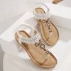 SIKETU | WHITE FLORAL-ACCENT RHINESTONE SANDAL New In Shoes