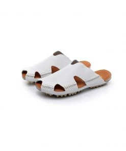 GLF Maibulun | Massage Sole Cut-Out Genuine Leather Mule - White