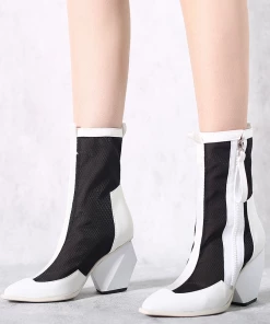 Jady Rose NEW ARRIVALS JadyRose | Geometry Block Heel Summer Boots - White