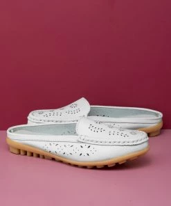 ATC Laser Cut Out Mules Loafers - Women