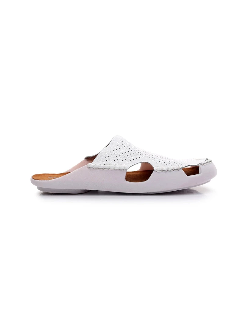 GLF Maibulun | Perforated Cut-Out Genuine Leather Mule - White 2 GLF Maibulun | Perforated Cut-Out Genuine Leather Mule - White