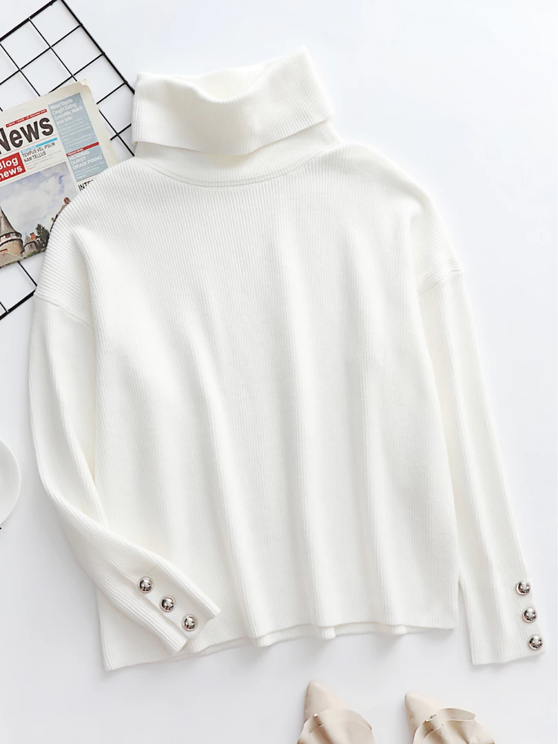 MY Smaibulun | White Oversized Collar Turtleneck Knit Sweater New In Clothing 2 MY Smaibulun | White Oversized Collar Turtleneck Knit Sweater New In Clothing