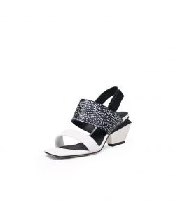 Jady Rose JadyRose | CASEY Geometry Heels Leather White Slingbacke Sandals