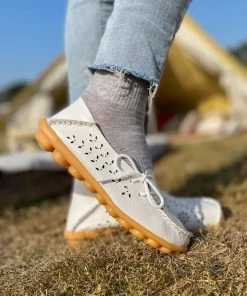 ATC Side Tie Laser Cut Round-Toe Loafers - MAMA LOVE