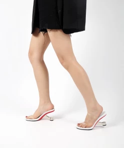 Jady Rose JADYROSE | SILVER ELEVATOR HEEL WHITE SLIDE NEW ARRIVALS