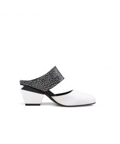 Jady Rose JadyRose | TINA Geometric Heel White Leather Sandal