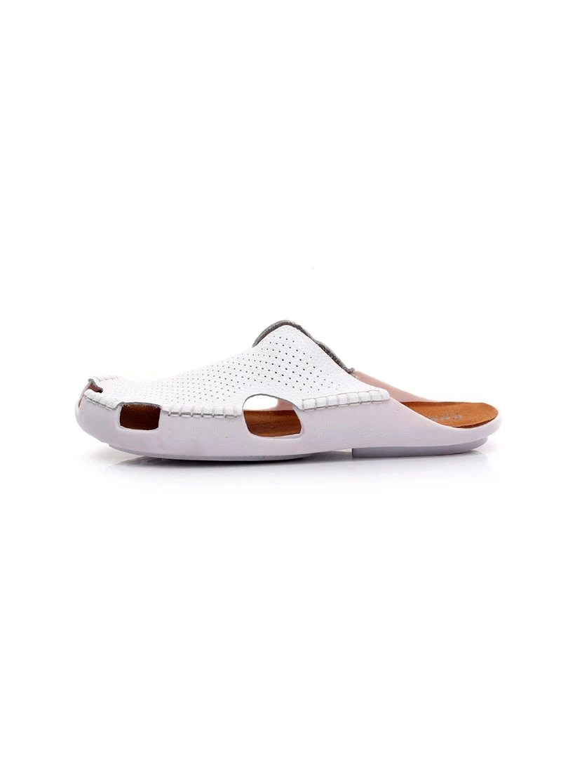GLF Maibulun | Perforated Cut-Out Genuine Leather Mule - White 3 GLF Maibulun | Perforated Cut-Out Genuine Leather Mule - White