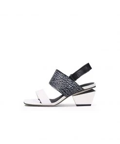 Jady Rose JadyRose | CASEY Geometry Heels Leather White Slingbacke Sandals