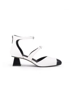 Jady Rose JadyRose | Genuine Leather Block Color Equilateral Trapezoid Heeled Sandal - Cream NEW ARRIVALS 8 Jady Rose JadyRose | Genuine Leather Block Color Equilateral Trapezoid Heeled Sandal - Cream NEW ARRIVALS