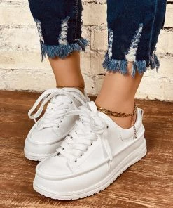 HT EN BLOOM | RUBY TOE CAP SNEAKERS WHITE NEW ARRIVALS
