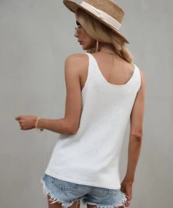 MY ESSENCE KNIT TANK - WHITE