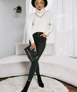 MY Smaibulun | White Oversized Collar Turtleneck Knit Sweater New In Clothing 12 MY Smaibulun | White Oversized Collar Turtleneck Knit Sweater New In Clothing