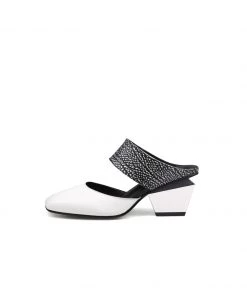 Jady Rose JadyRose | TINA Geometric Heel White Leather Sandal